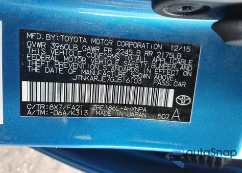 2016 Scion Im from USA, damaged, VIN JTNKARJE7GJ516103